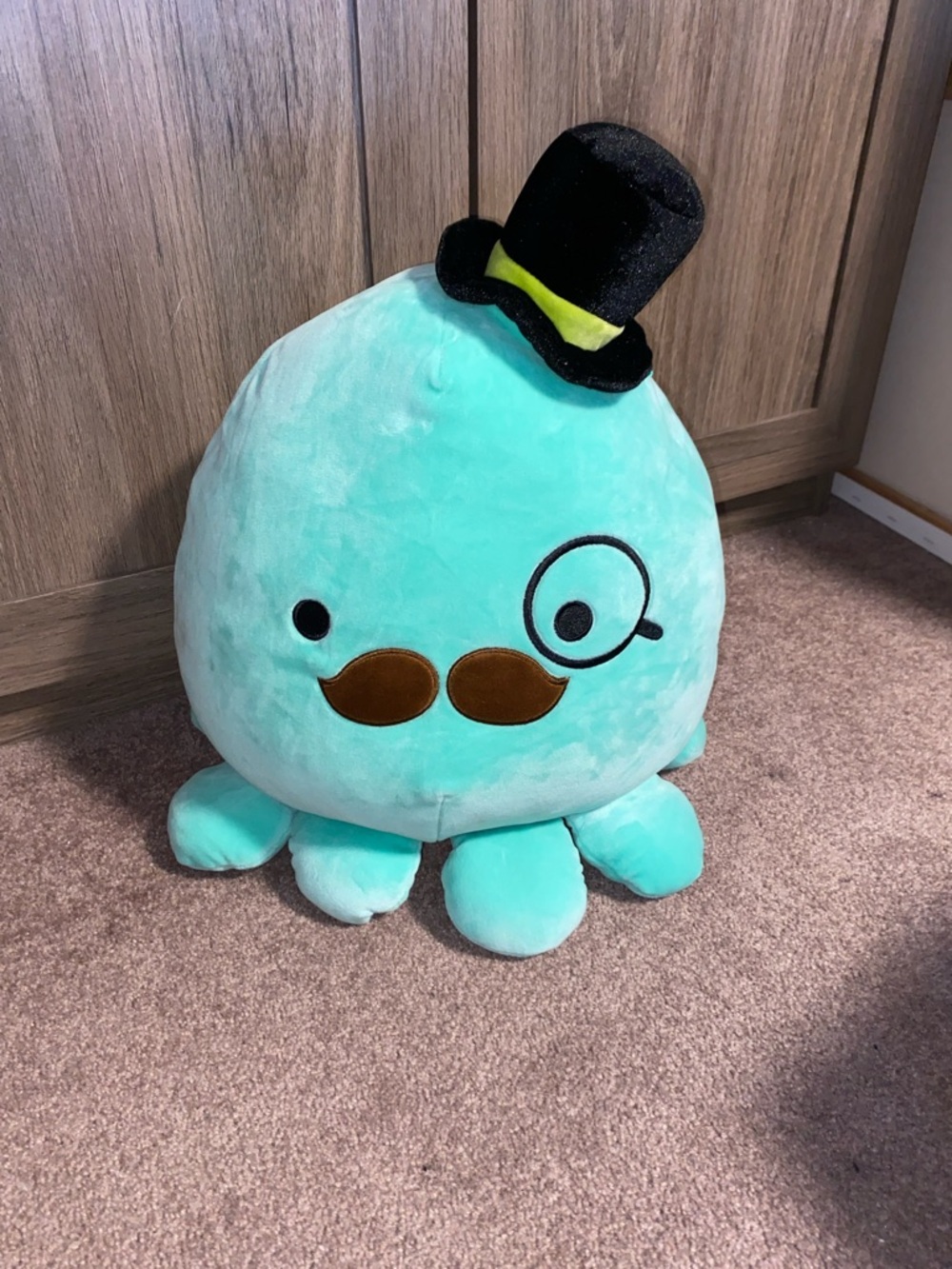 12" Zobey Squishmallow Octopus with Top Hat and Mustache